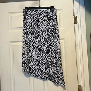 Premise Black and White Geometric Print Asymmetrical Skirt Size Medium